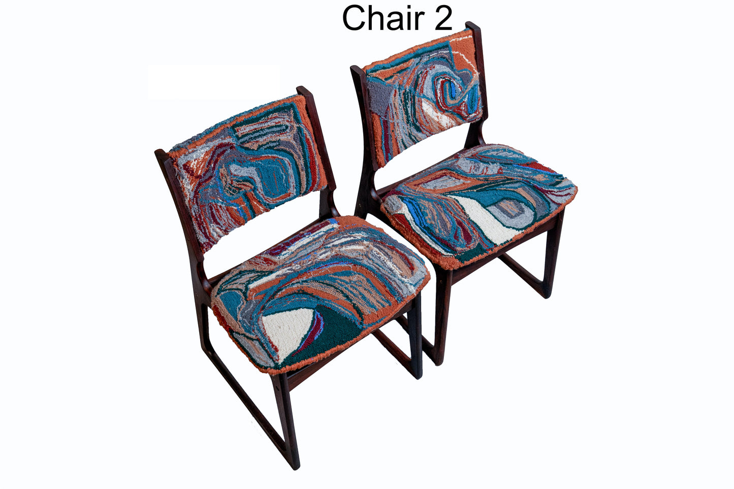 CHAIRS: Two Tufted Rosewood Chairs