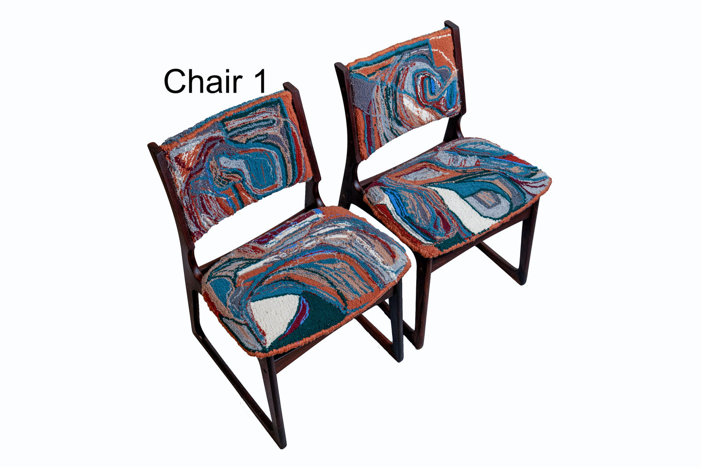 CHAIRS: Two Tufted Rosewood Chairs