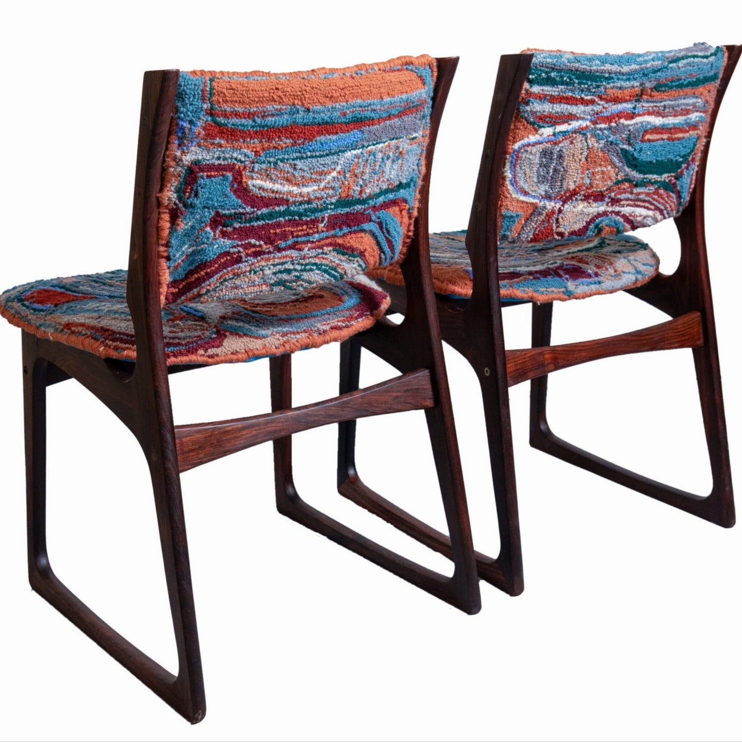 CHAIRS: Two Tufted Rosewood Chairs