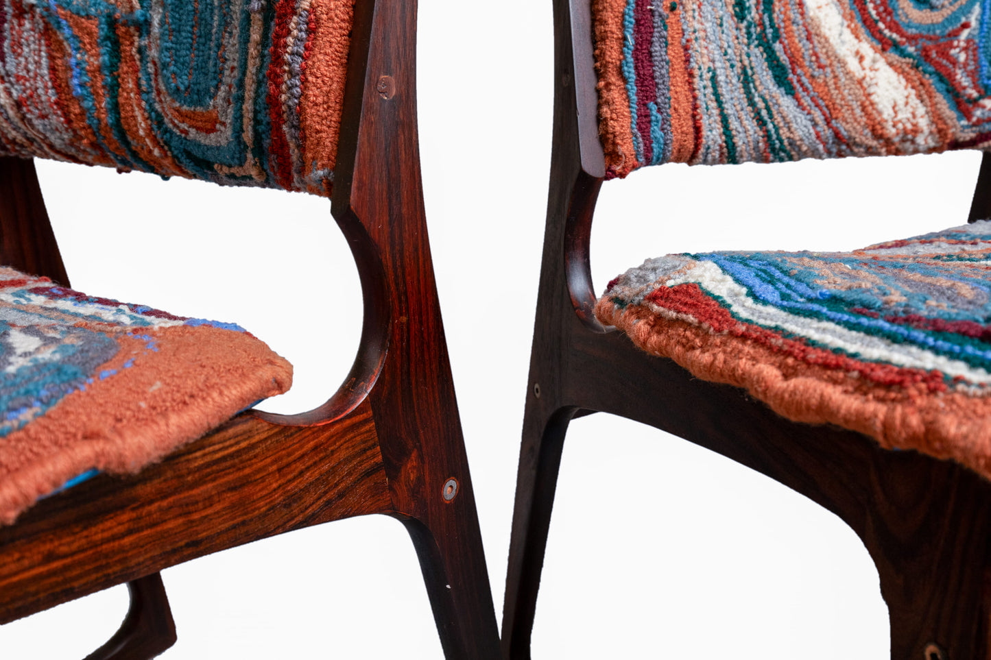 CHAIRS: Two Tufted Rosewood Chairs