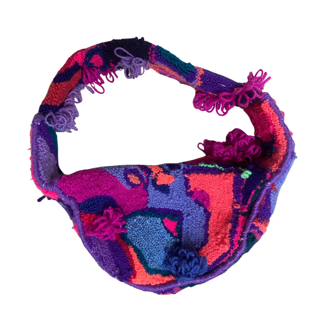 BAG: Pink and Purple Over the Shoulder Banana Bag