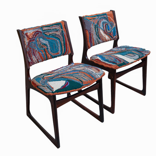 CHAIRS: Two Tufted Rosewood Chairs