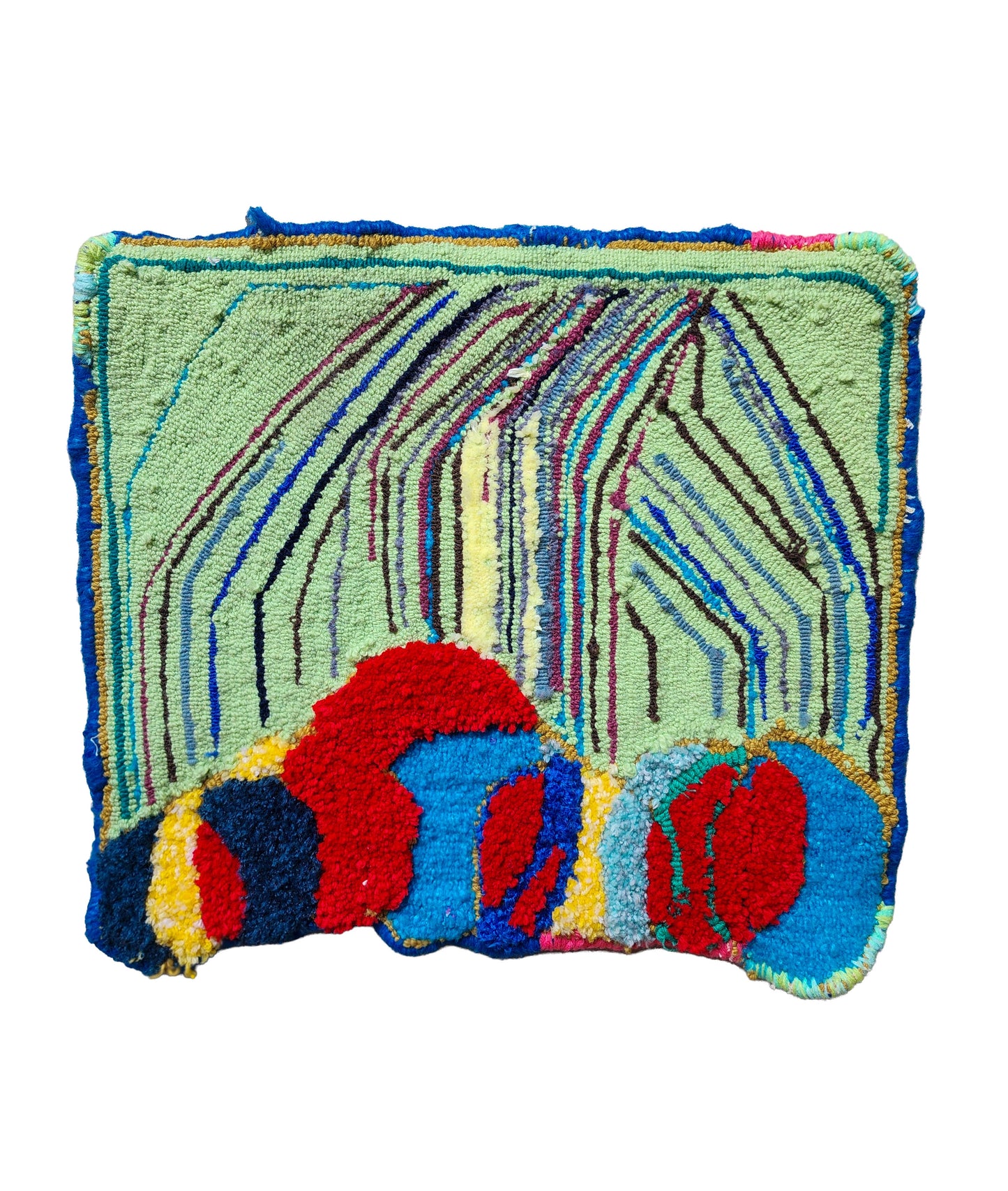 SMALL RUG: minty red rug
