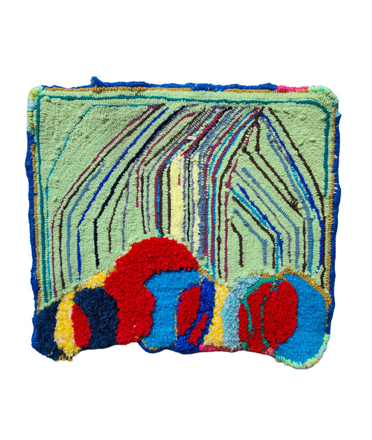 SMALL RUG: minty red rug