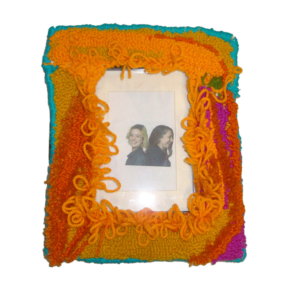 FRAME: Orange and yellow with blue trim