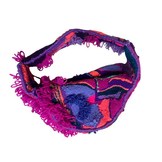 BAG: Pink and Purple Over the Shoulder Banana Bag