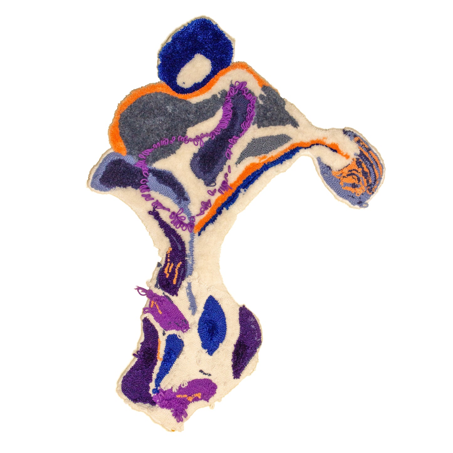 SMALL RUG: White Blobby Blob Rug