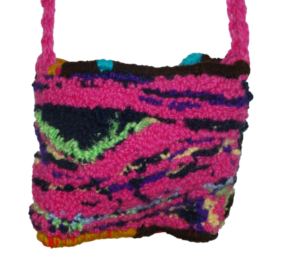 BAG: pink and green over the shoulder side bag