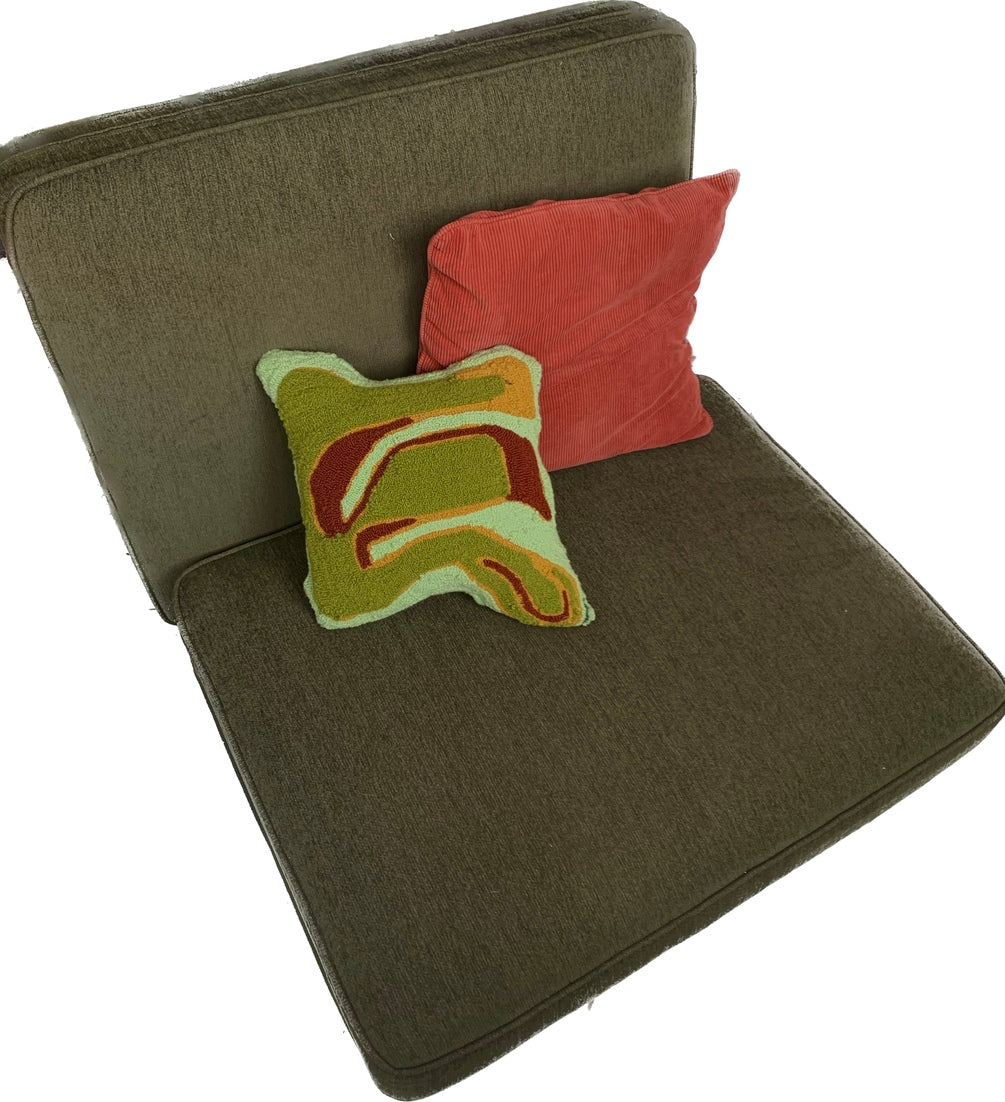 PILLOW: Three Green Rust