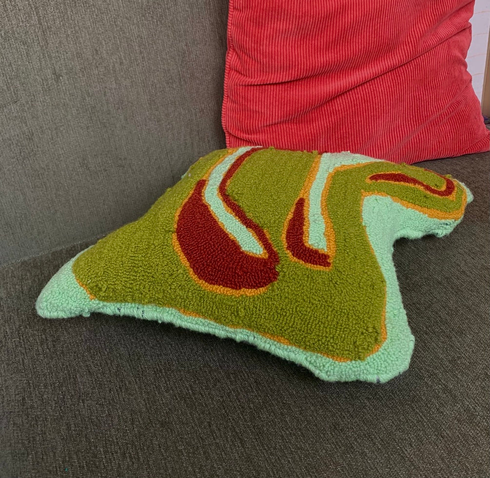 PILLOW: Three Green Rust